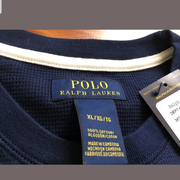 Polo Ralph Lauren Waffle- Knit Thermal Navy - Picture 5 of 5